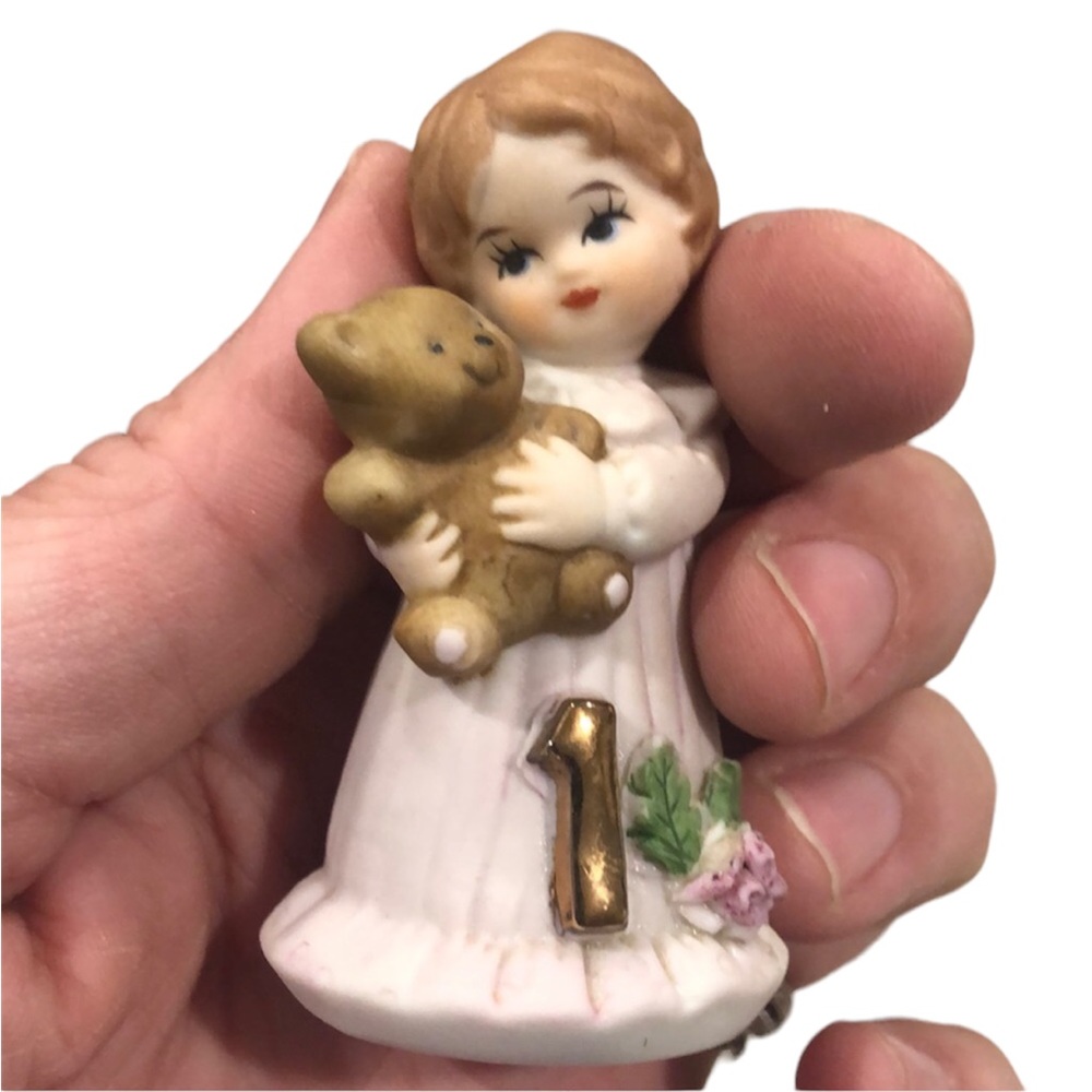 Precious moments growing up collection age 1 brown hair girl